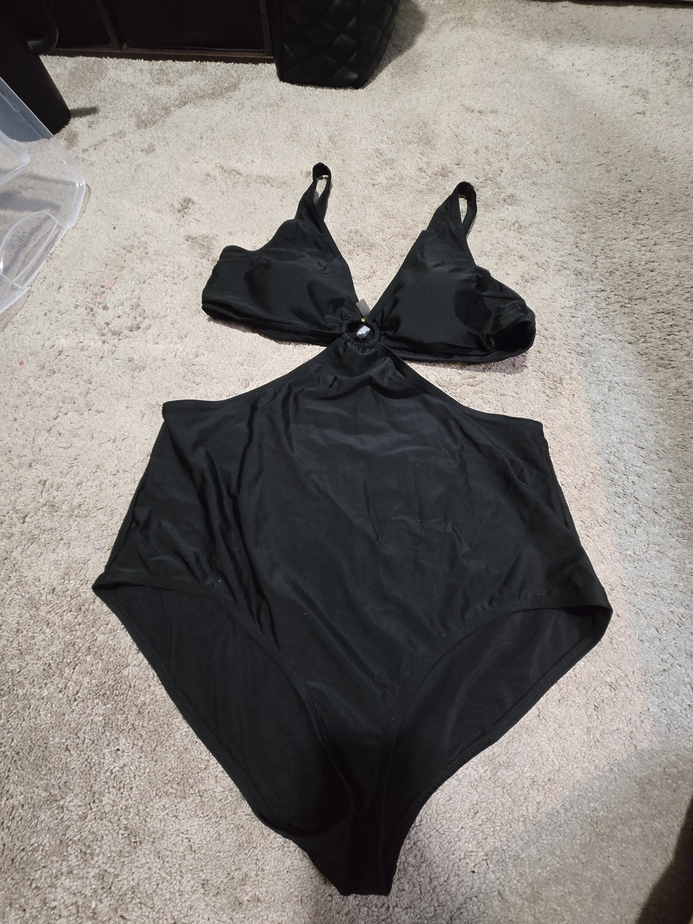 Black Women’s Cutout One-Piece Bathing Suit